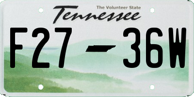TN license plate F2736W