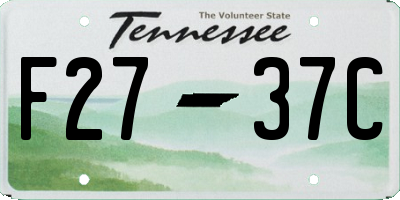TN license plate F2737C