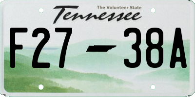 TN license plate F2738A
