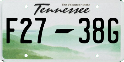 TN license plate F2738G