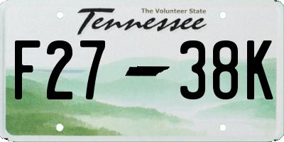 TN license plate F2738K