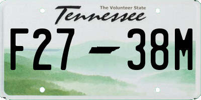 TN license plate F2738M