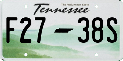 TN license plate F2738S