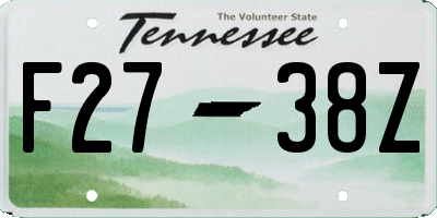 TN license plate F2738Z