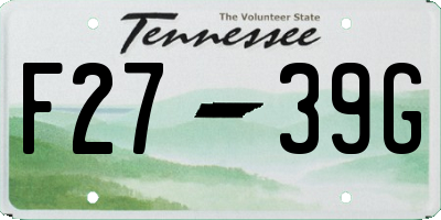 TN license plate F2739G