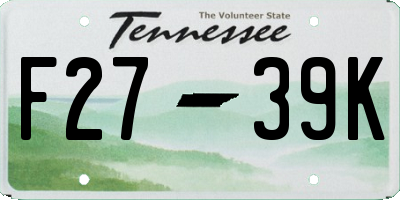 TN license plate F2739K