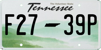 TN license plate F2739P