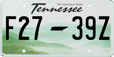 TN license plate F2739Z