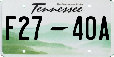 TN license plate F2740A