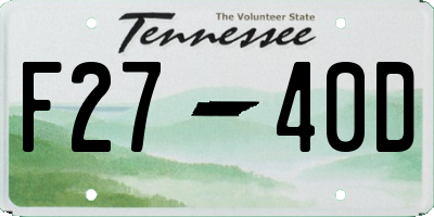 TN license plate F2740D