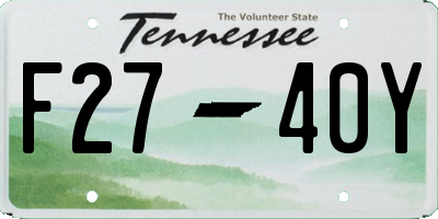 TN license plate F2740Y