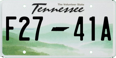 TN license plate F2741A