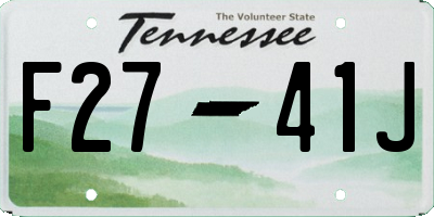 TN license plate F2741J
