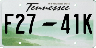 TN license plate F2741K