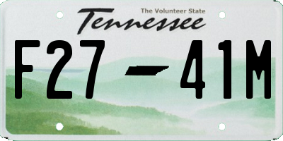 TN license plate F2741M