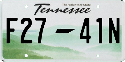 TN license plate F2741N