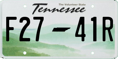 TN license plate F2741R