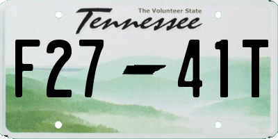 TN license plate F2741T