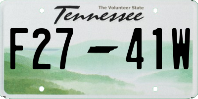TN license plate F2741W