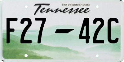 TN license plate F2742C