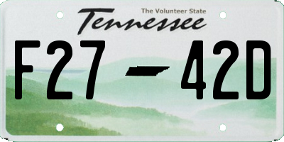 TN license plate F2742D
