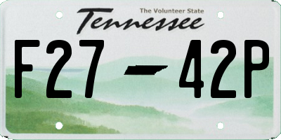 TN license plate F2742P