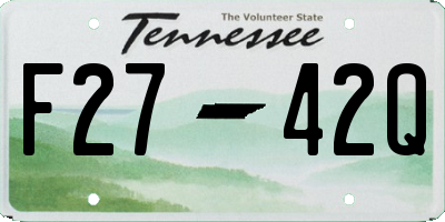 TN license plate F2742Q