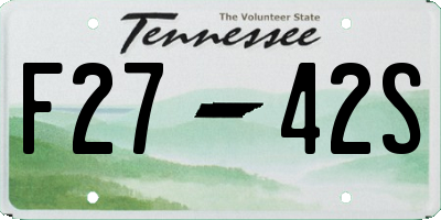 TN license plate F2742S