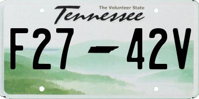 TN license plate F2742V