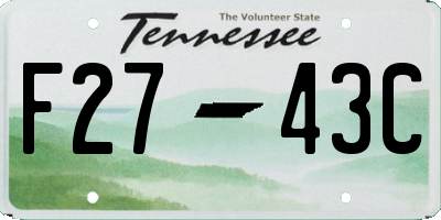 TN license plate F2743C