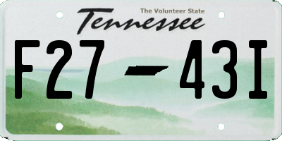 TN license plate F2743I