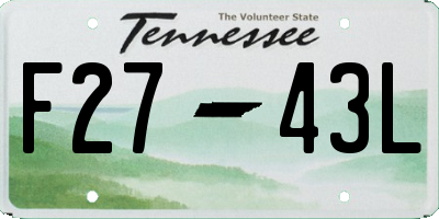 TN license plate F2743L