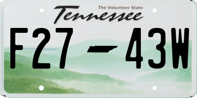 TN license plate F2743W