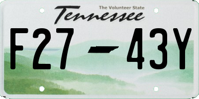 TN license plate F2743Y
