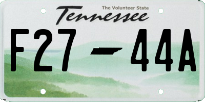 TN license plate F2744A