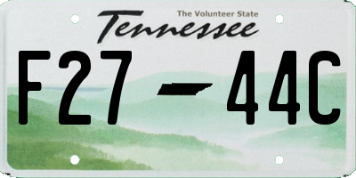 TN license plate F2744C