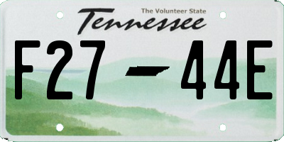 TN license plate F2744E