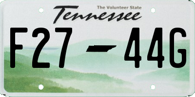 TN license plate F2744G