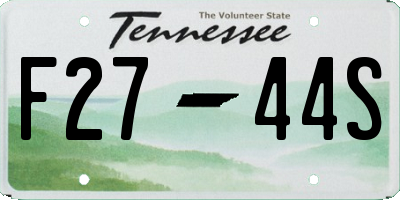 TN license plate F2744S