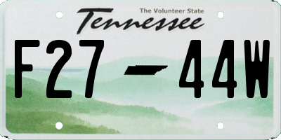 TN license plate F2744W