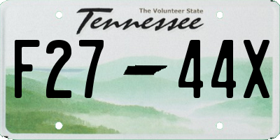 TN license plate F2744X