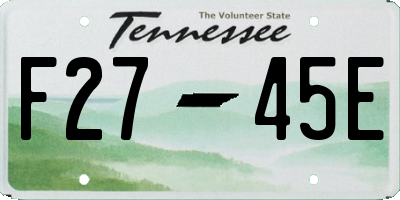 TN license plate F2745E