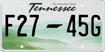 TN license plate F2745G