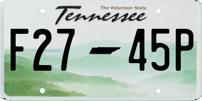 TN license plate F2745P