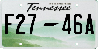 TN license plate F2746A