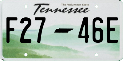 TN license plate F2746E