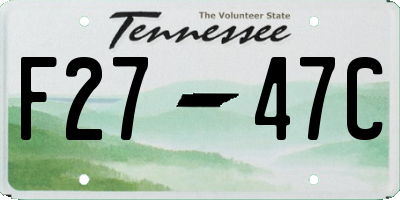 TN license plate F2747C