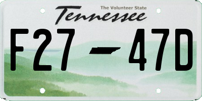 TN license plate F2747D