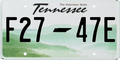 TN license plate F2747E