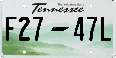 TN license plate F2747L